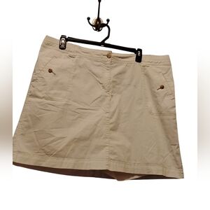 Karen Scott Cream Casual Skort with Front Pocket Detail